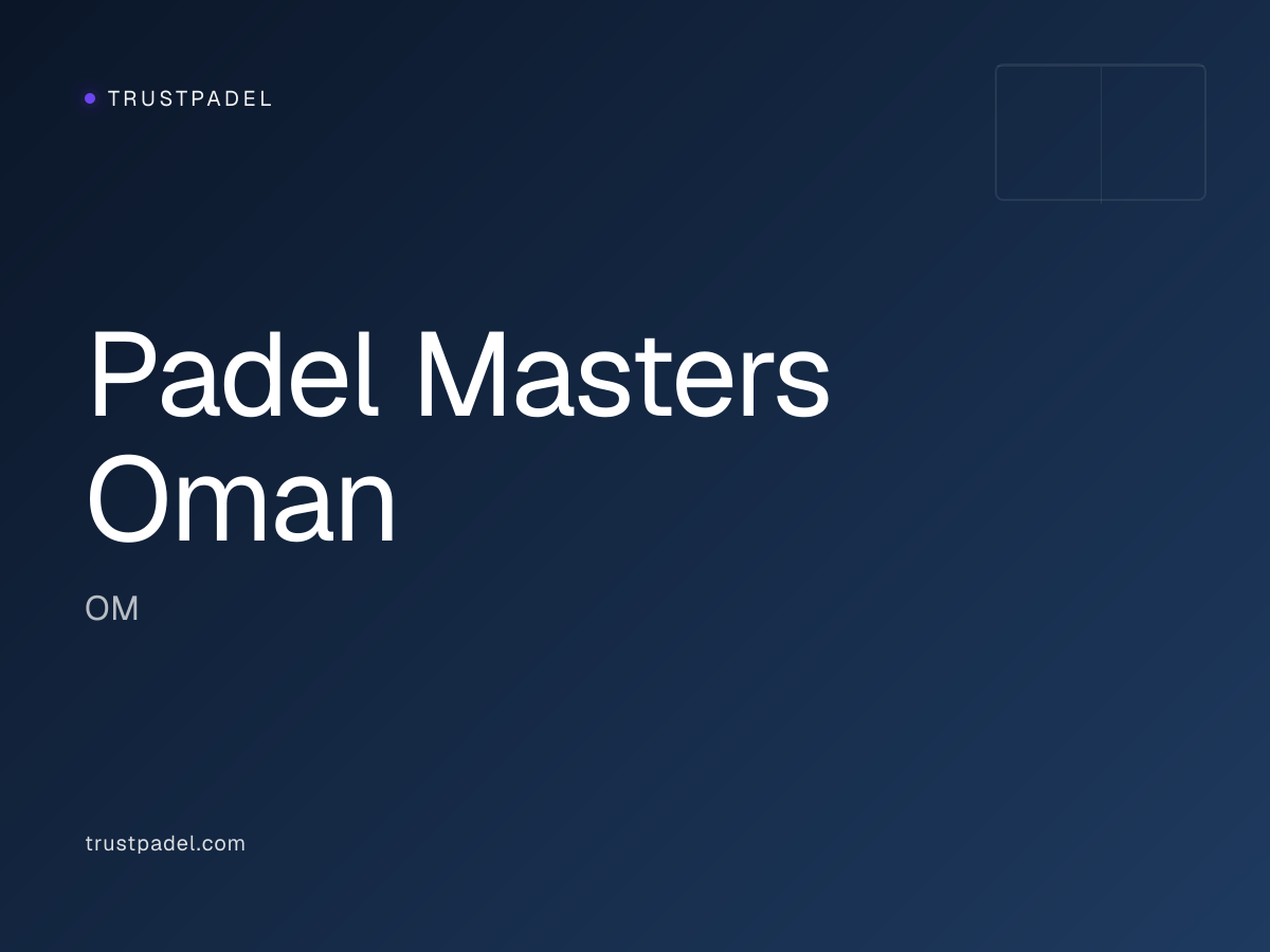 Padel Masters Oman padel club