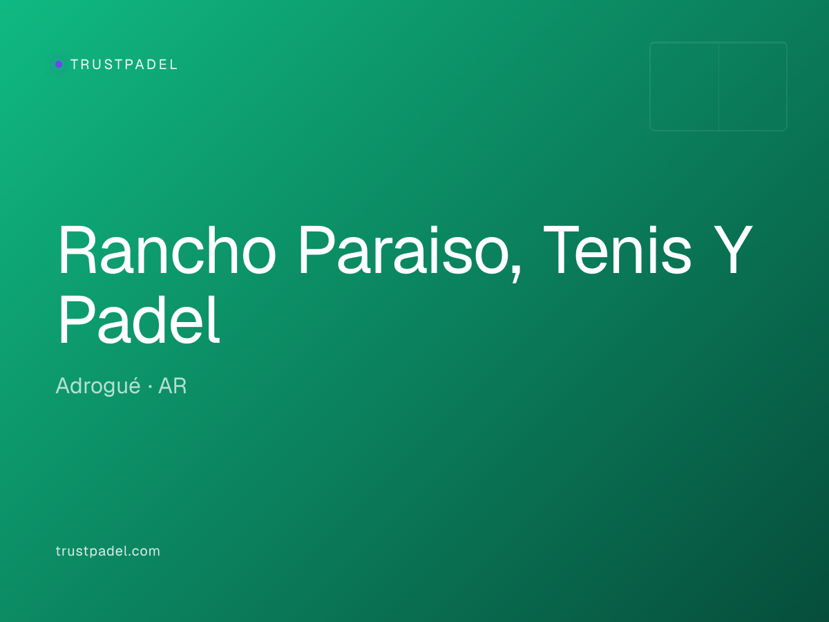 Rancho Paraiso, Tenis Y Padel padel club