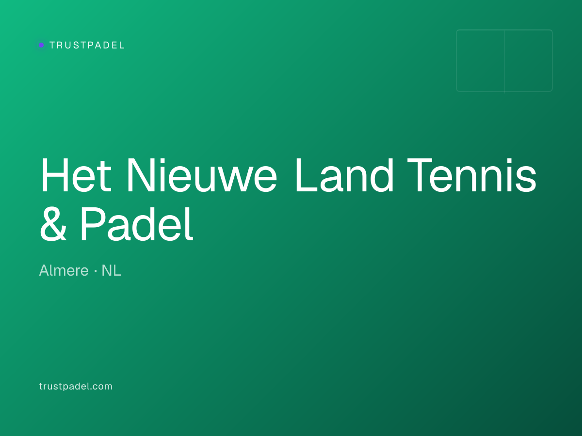 Het Nieuwe Land Tennis & Padel padel club