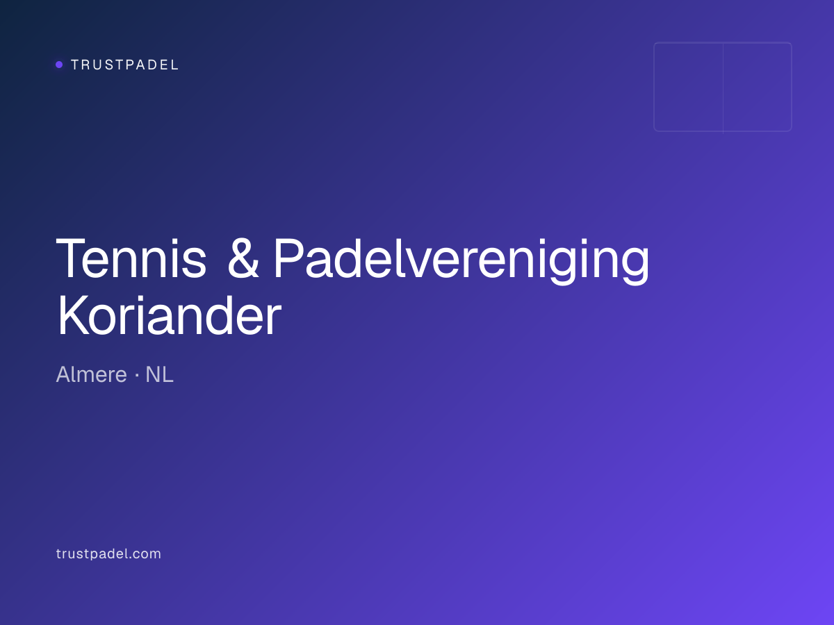 Tennis & Padelvereniging Koriander padel club