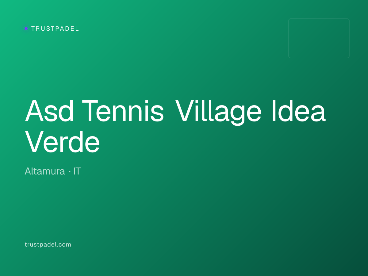 Asd Tennis Village Idea Verde padel club