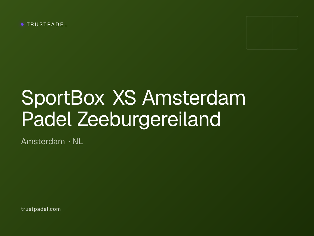 SportBox XS Amsterdam Padel Zeeburgereiland padel club