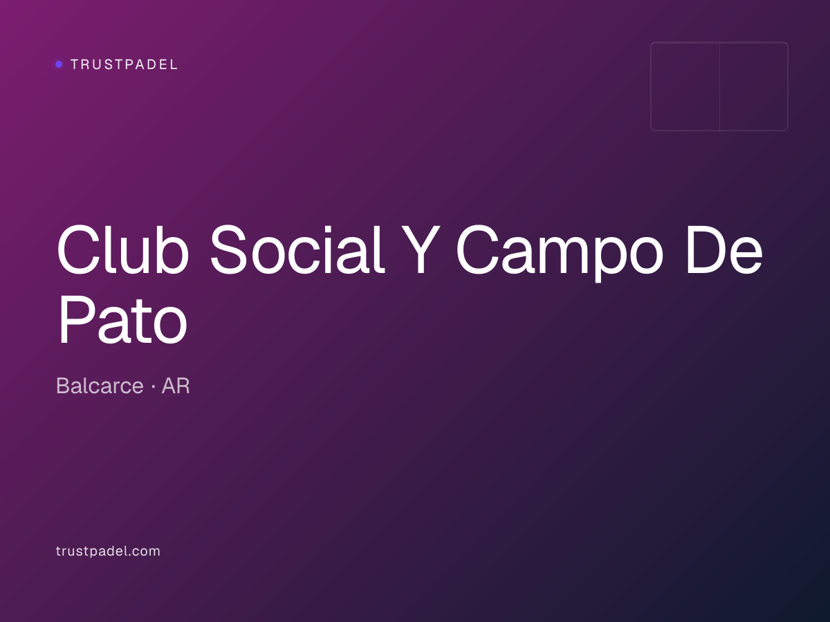 Club Social Y Campo De Pato padel club