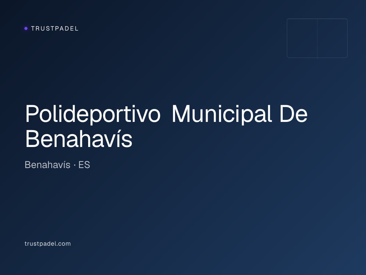 Polideportivo Municipal De Benahavís padel club