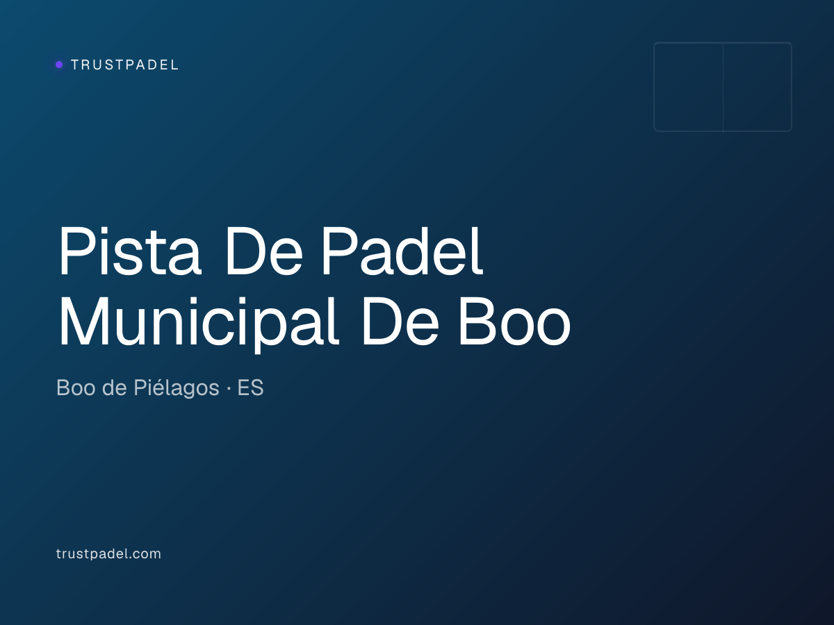 Pista De Padel Municipal De Boo padel club
