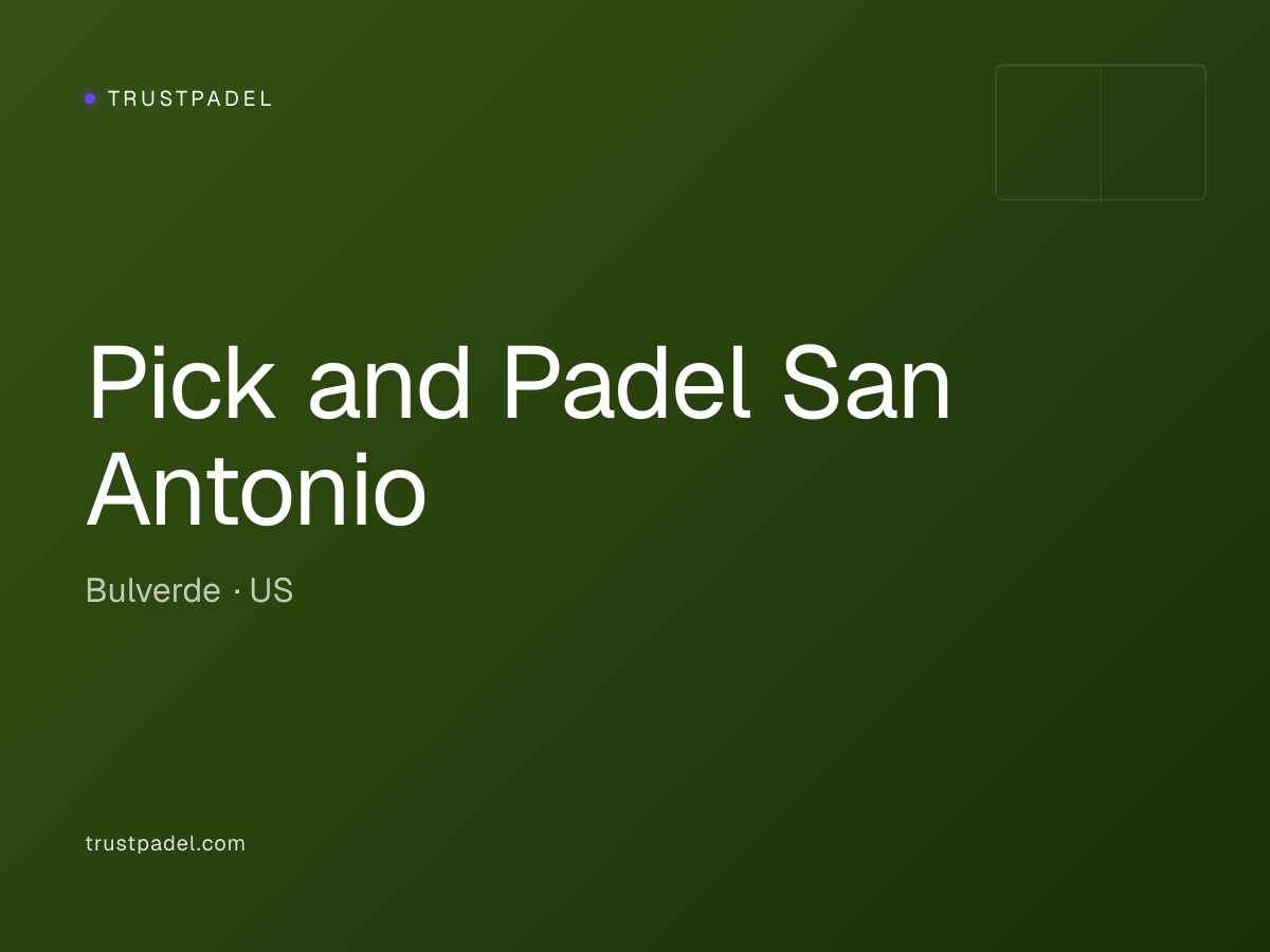Pick and Padel San Antonio padel club