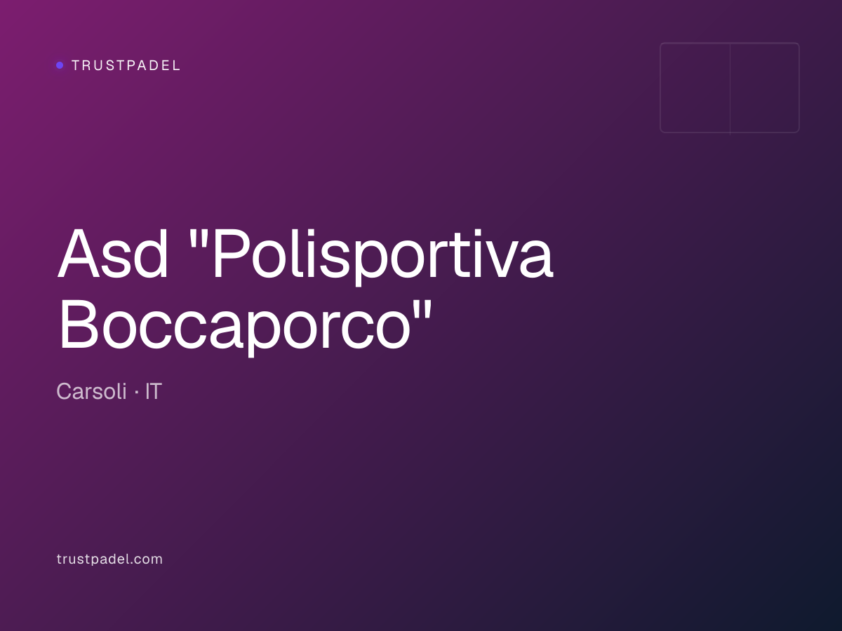 Asd "Polisportiva Boccaporco" padel club
