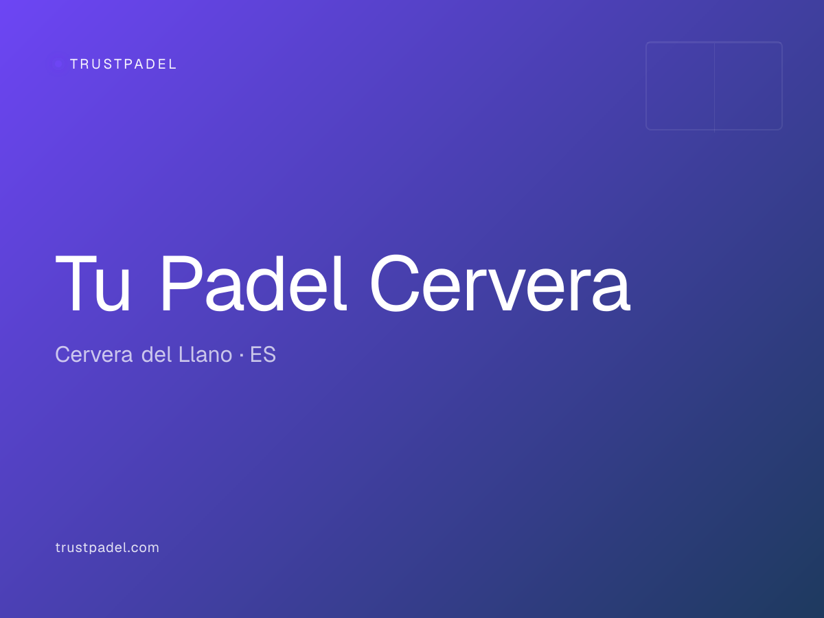 Tu Padel Cervera padel club