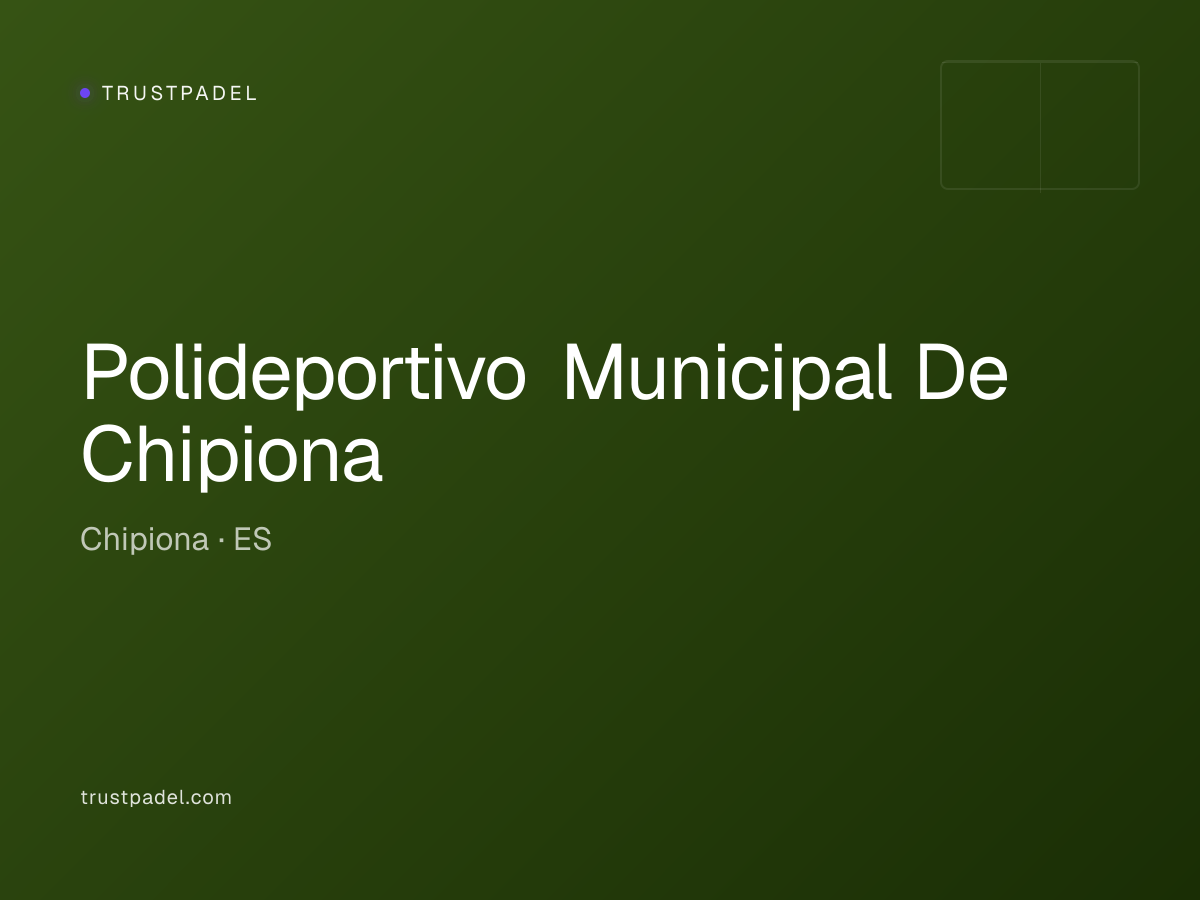 Polideportivo Municipal De Chipiona padel club