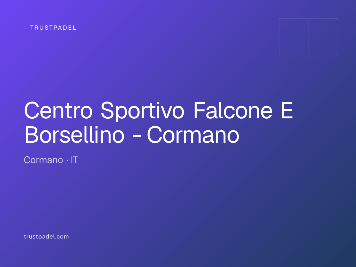 Centro Sportivo Falcone E Borsellino - Cormano padel club