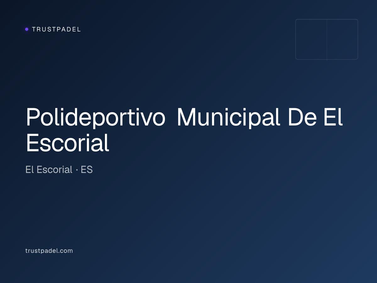 Polideportivo Municipal De El Escorial padel club