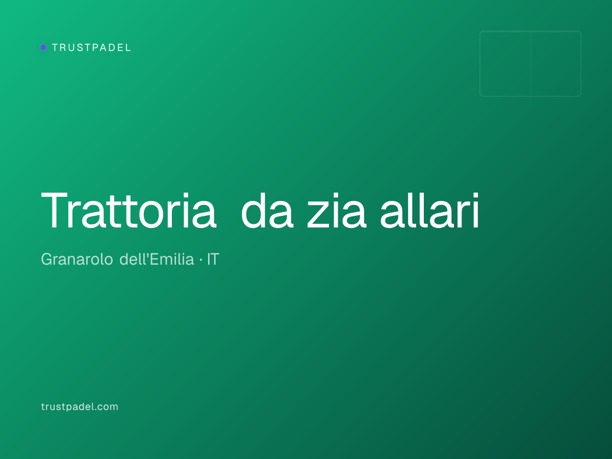 Trattoria da zia allari padel club