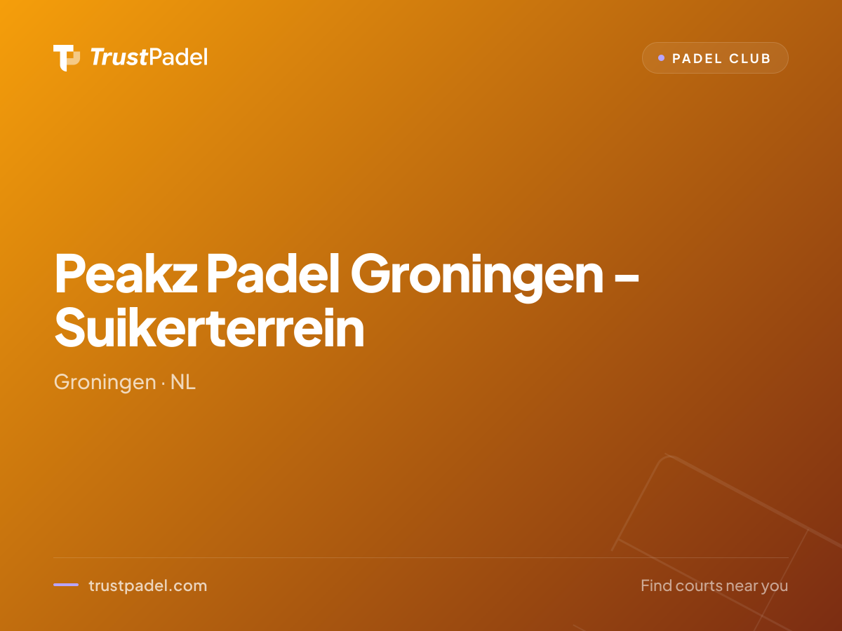 Peakz Padel Groningen - Suikerterrein padel club