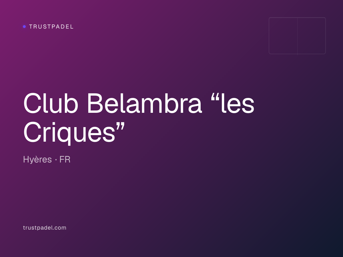 Club Belambra “les Criques” padel club