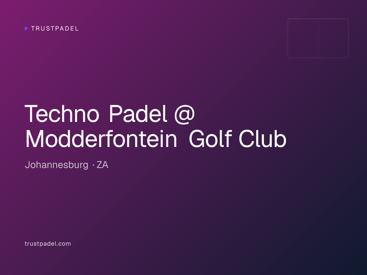 Techno Padel @ Modderfontein Golf Club padel club
