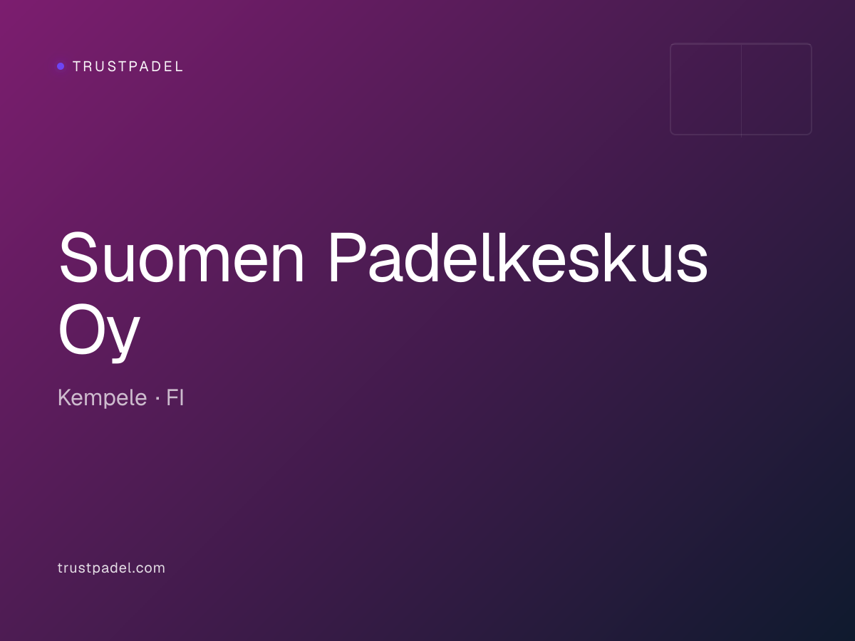 Suomen Padelkeskus Oy padel club