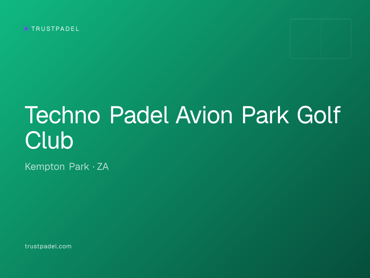 Techno Padel Avion Park Golf Club padel club
