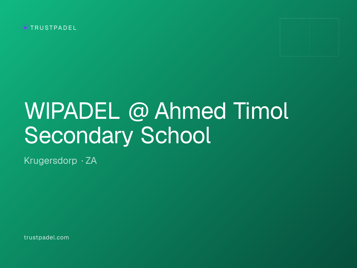 WIPADEL @ Ahmed Timol Secondary School padel club