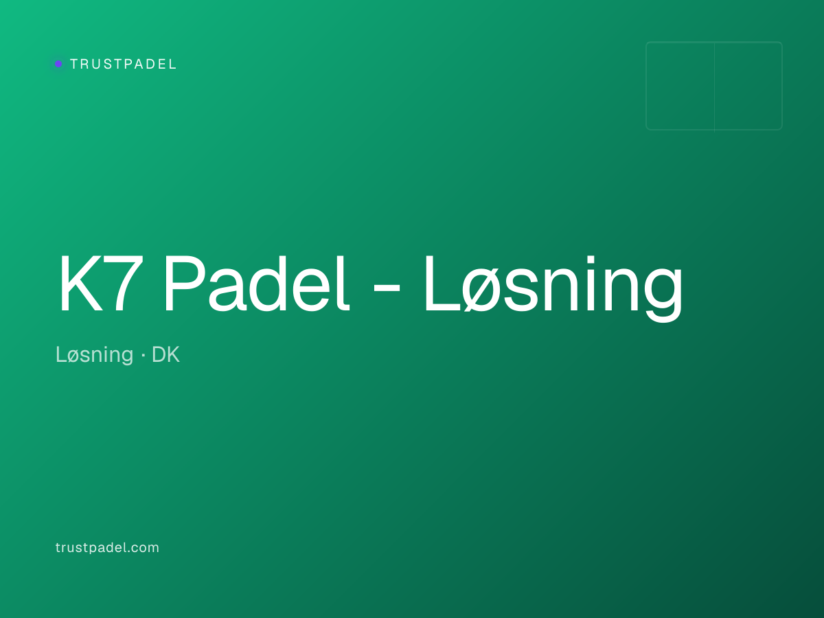K7 Padel - Løsning padel club