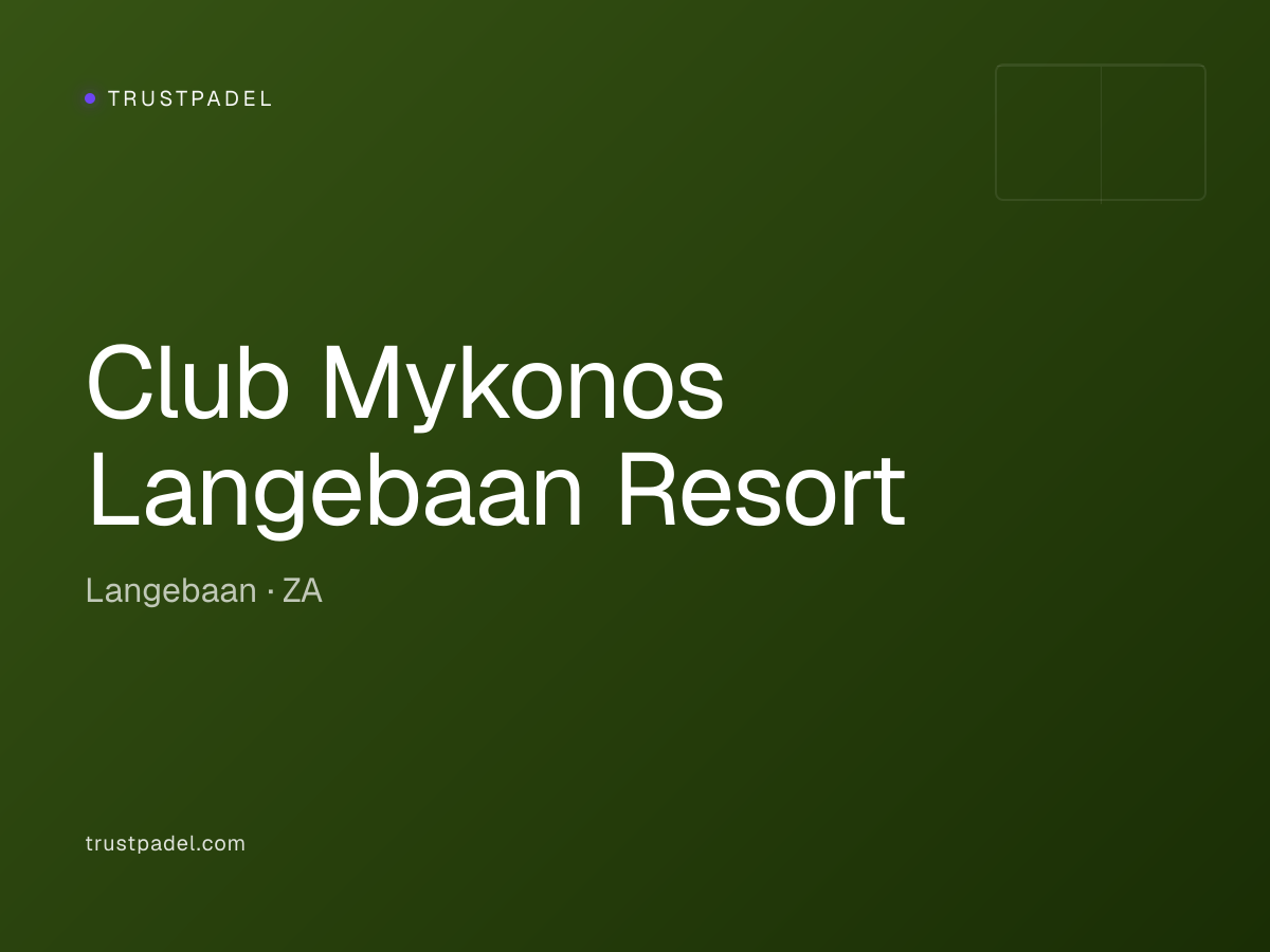 Club Mykonos Langebaan Resort padel club