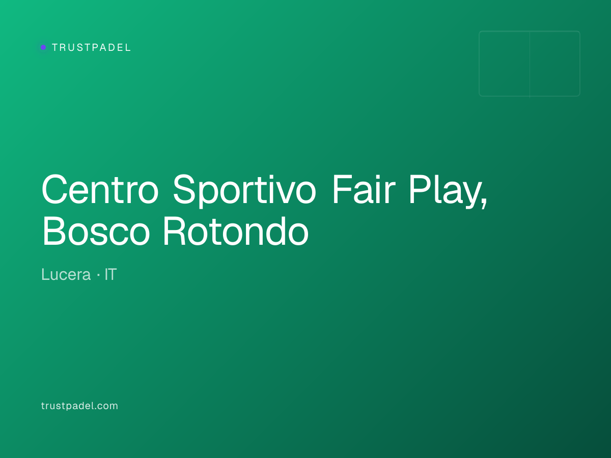 Centro Sportivo Fair Play, Bosco Rotondo padel club