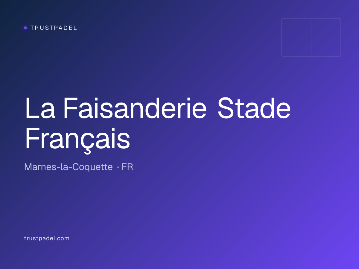 La Faisanderie Stade Français padel club