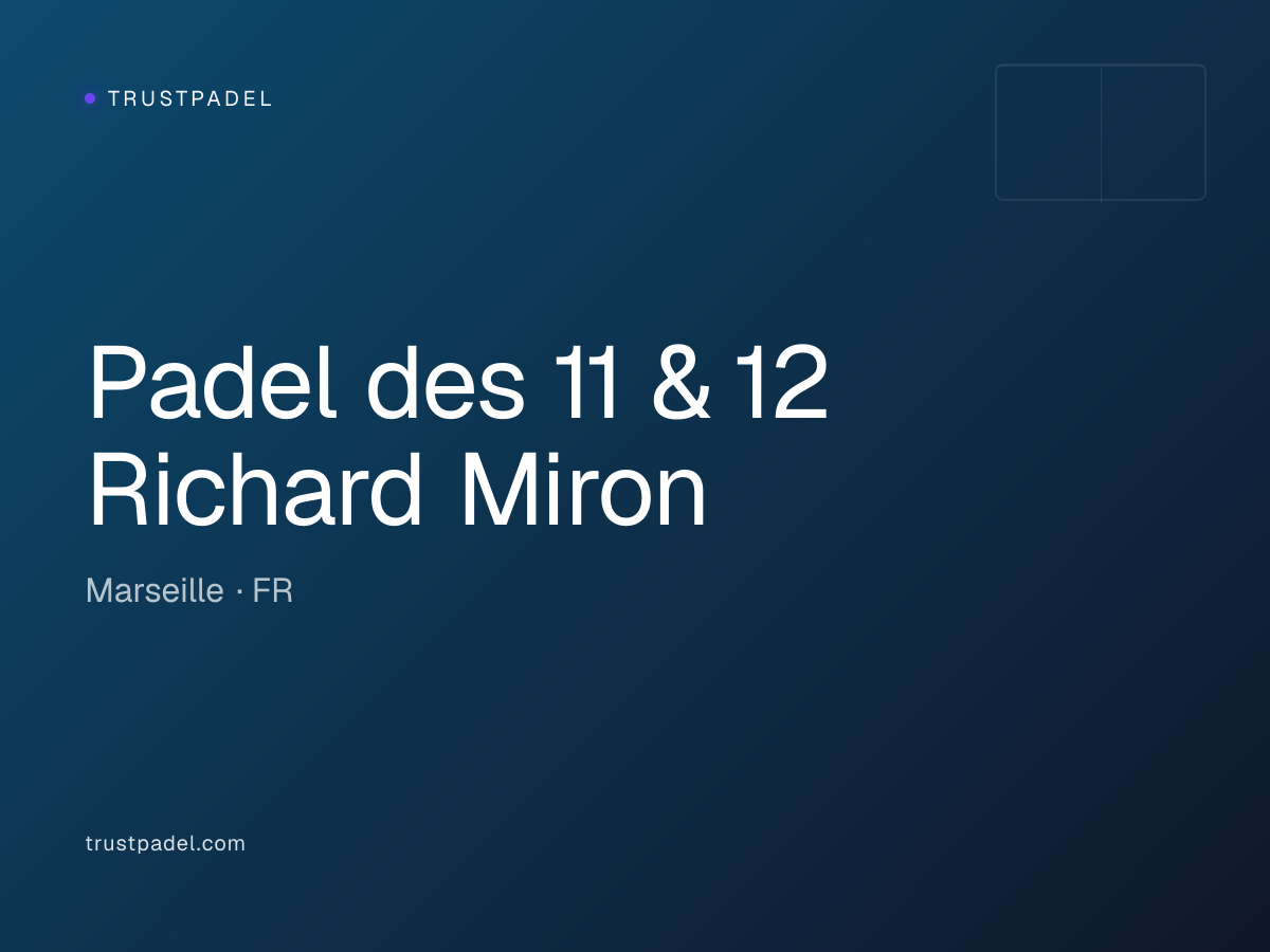 Padel des 11 & 12 Richard Miron padel club