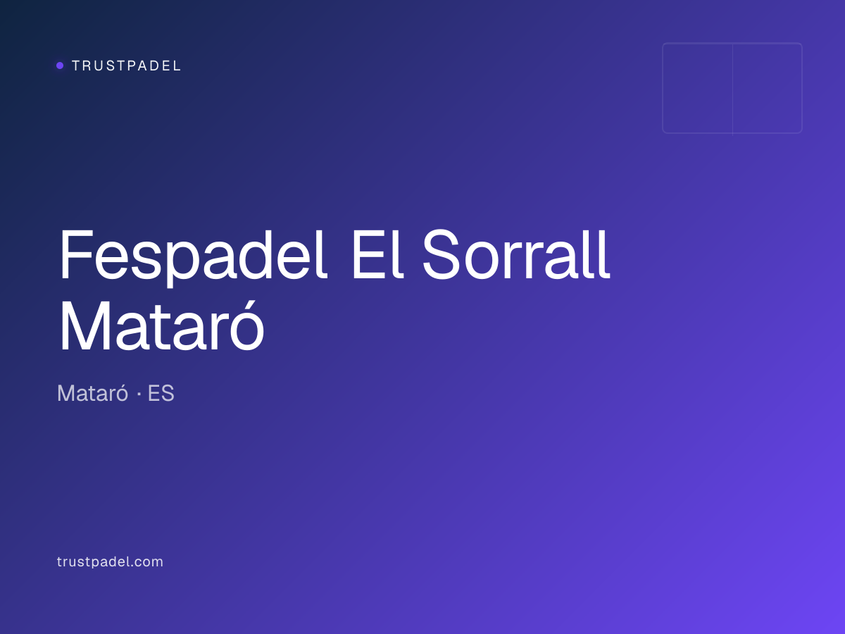 Fespadel El Sorrall Mataró padel club