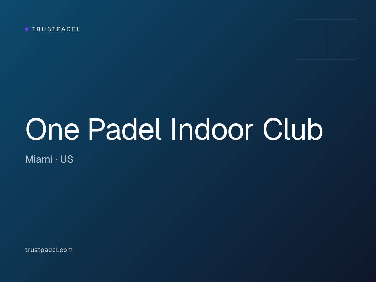 One Padel Indoor Club padel club