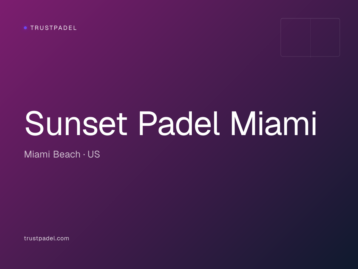 Sunset Padel Miami padel club