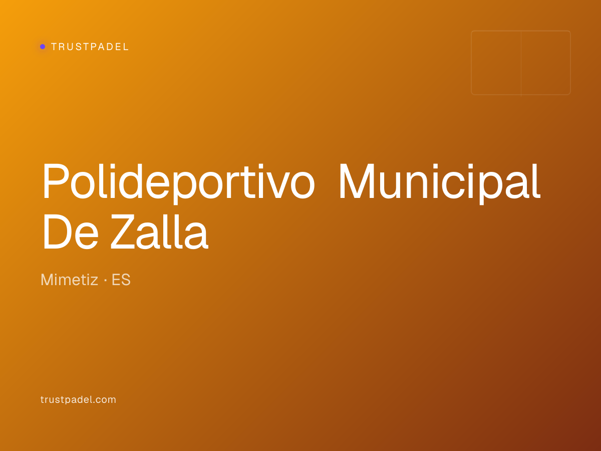 Polideportivo Municipal De Zalla padel club