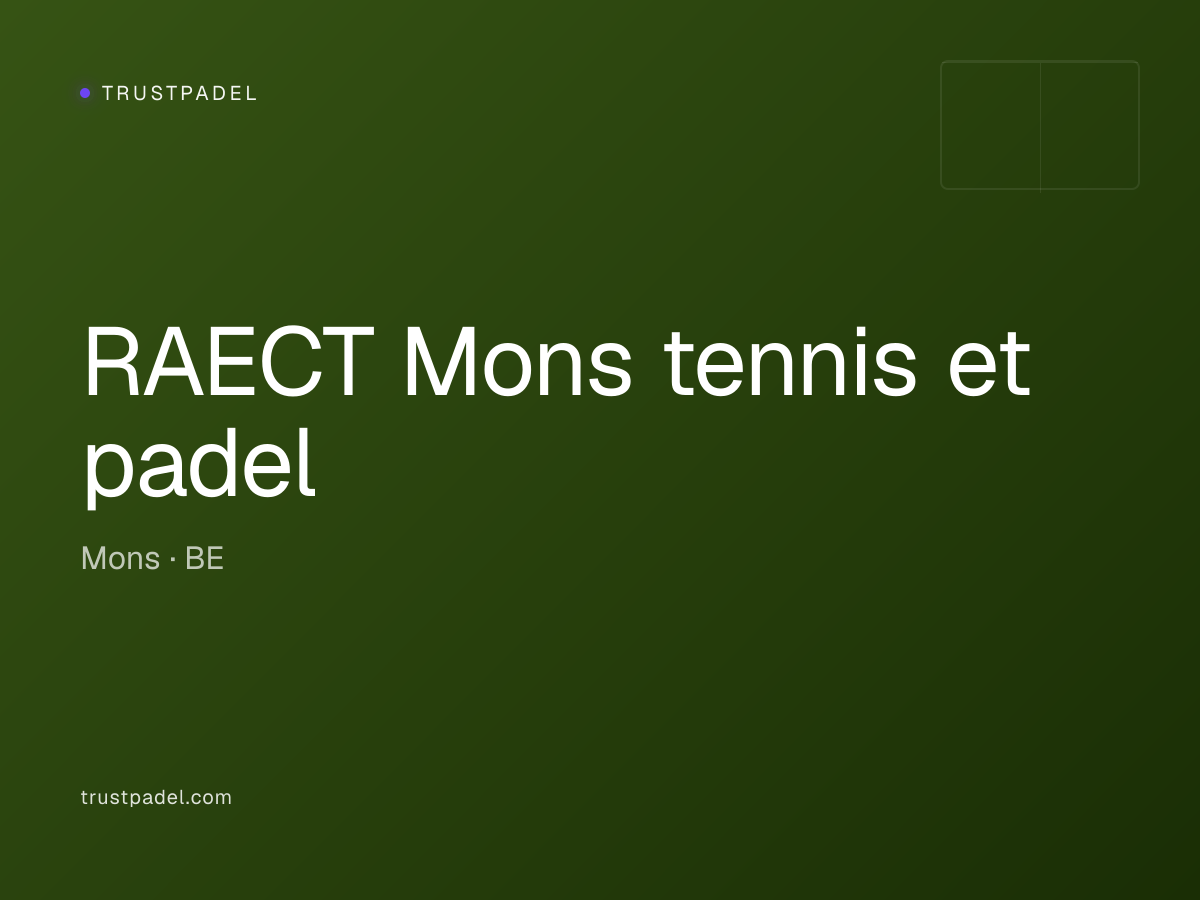 RAECT Mons tennis et padel padel club