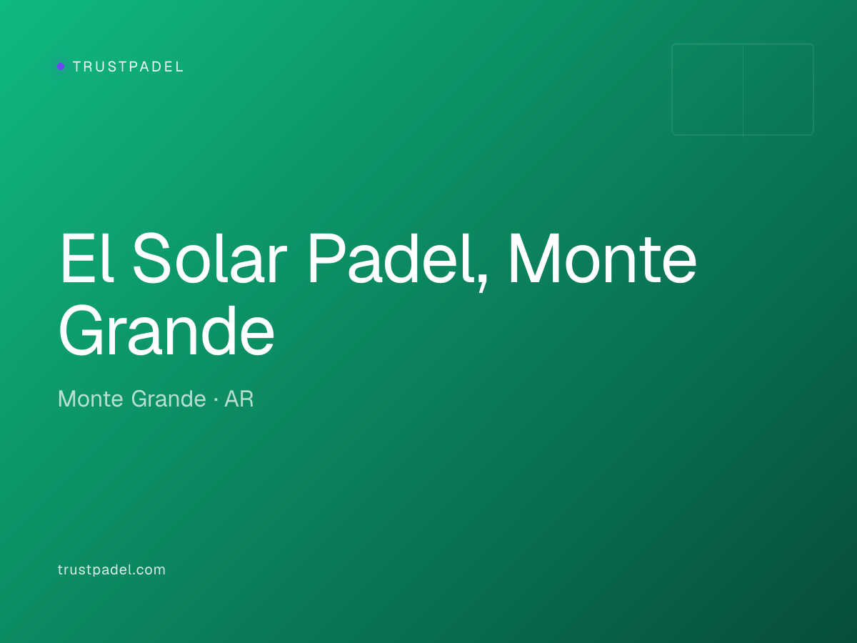 El Solar Padel, Monte Grande padel club