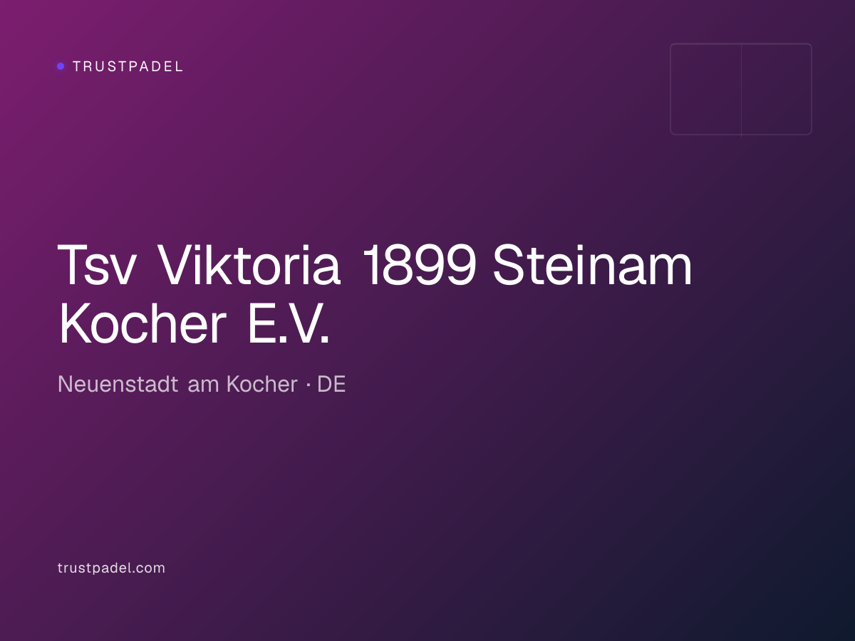 Tsv Viktoria 1899 Steinam Kocher E.V. padel club