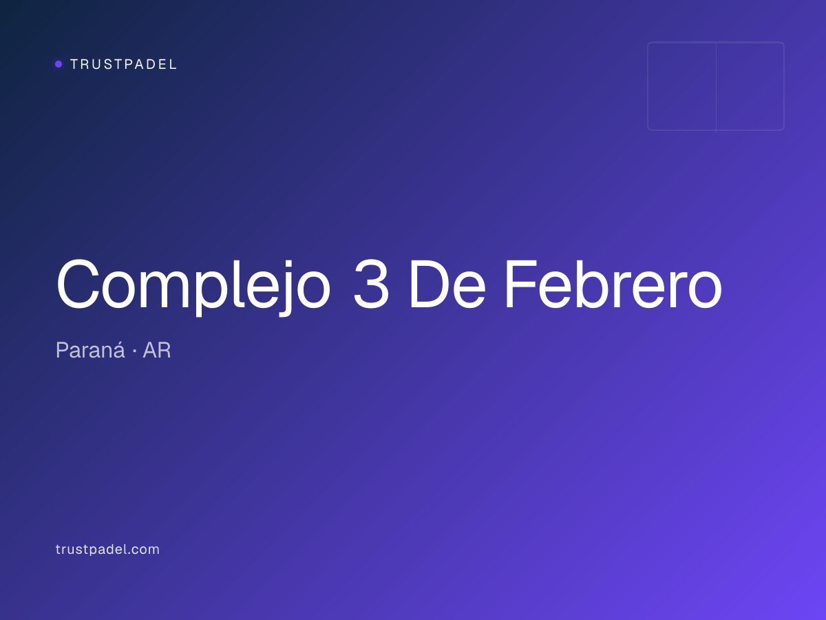 Complejo 3 De Febrero padel club