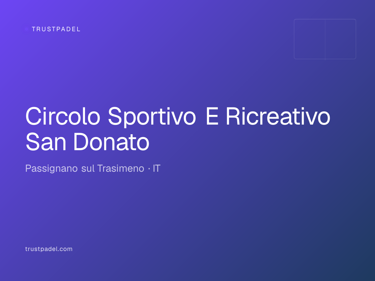 Circolo Sportivo E Ricreativo San Donato padel club