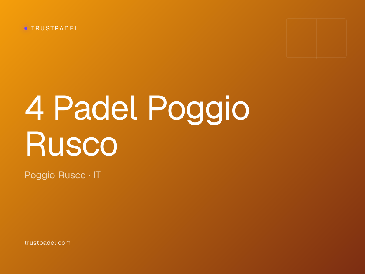 4 Padel Poggio Rusco padel club