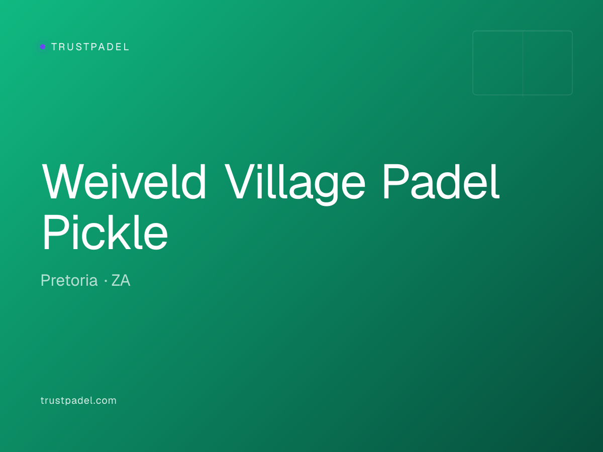 Weiveld Village Padel Pickle padel club