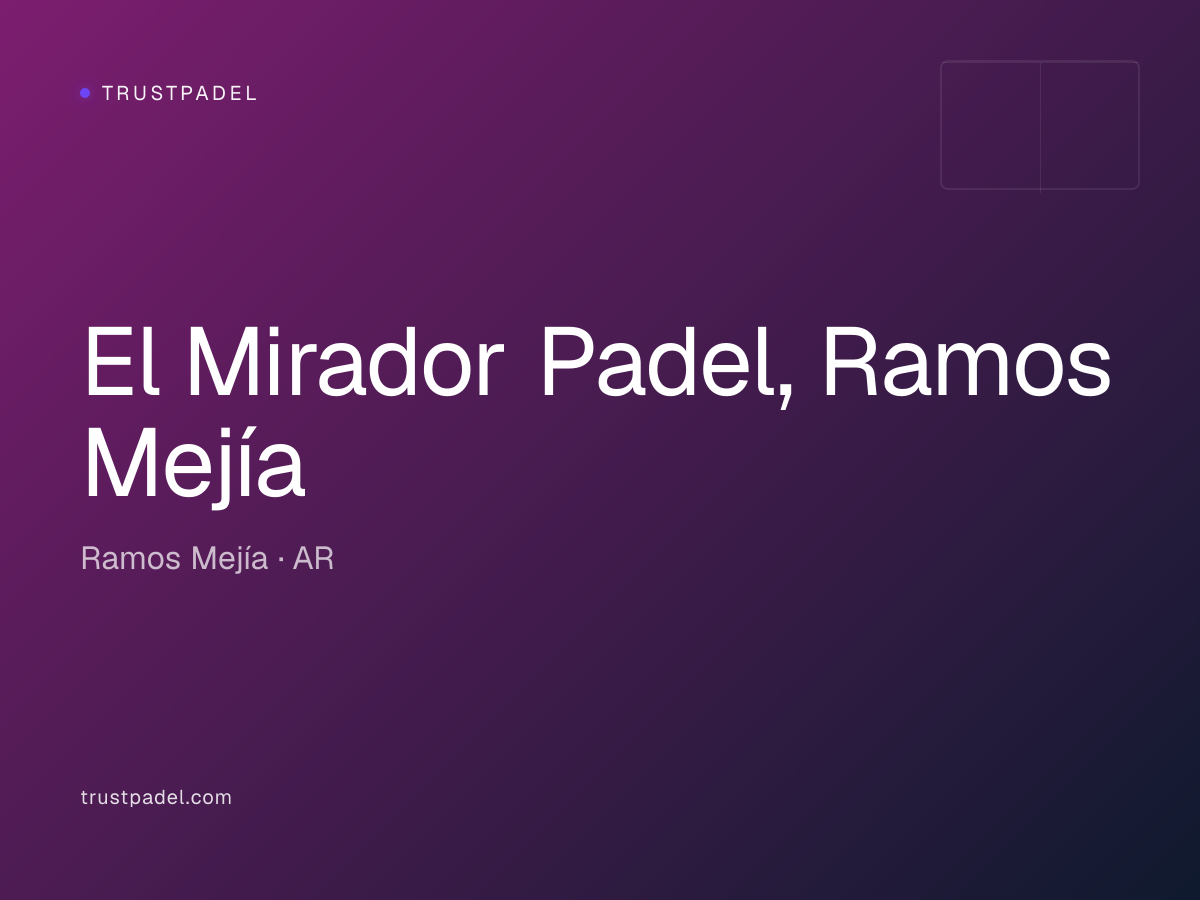 El Mirador Padel, Ramos Mejía padel club