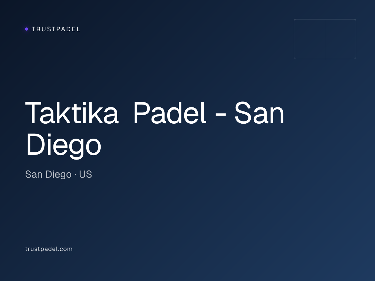 Taktika Padel - San Diego padel club
