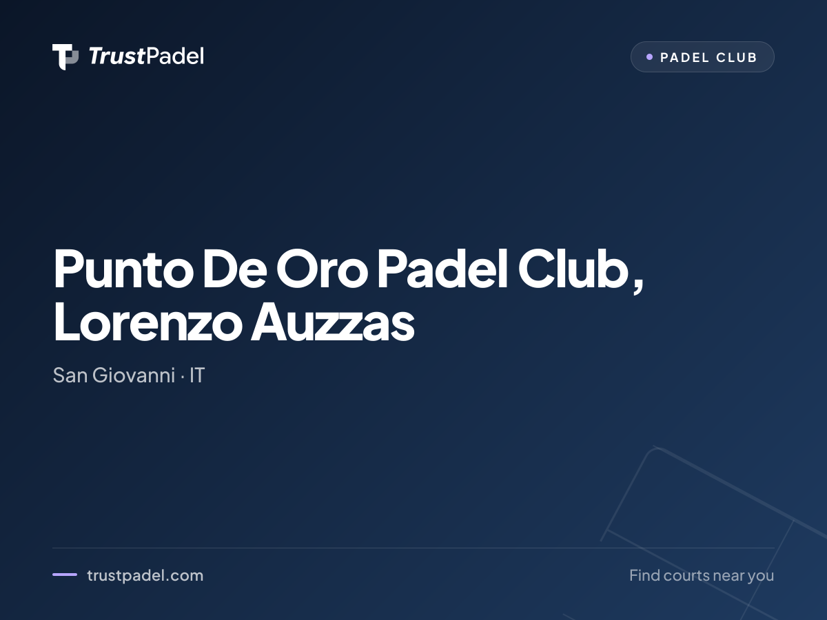 Punto De Oro Padel Club, Lorenzo Auzzas padel club