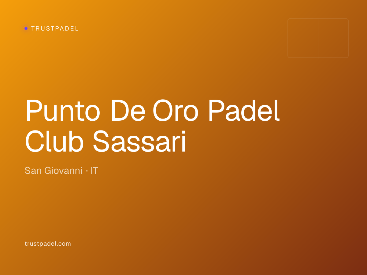 Punto De Oro Padel Club Sassari padel club