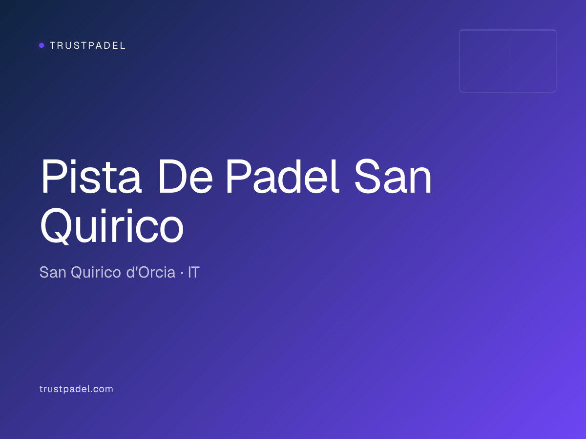 Pista De Padel San Quirico padel club