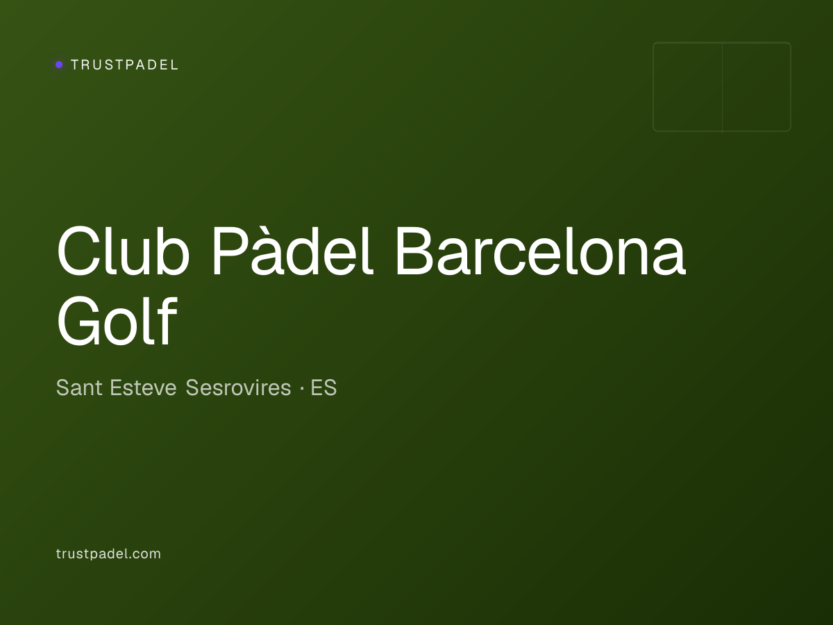 Club Pàdel Barcelona Golf padel club