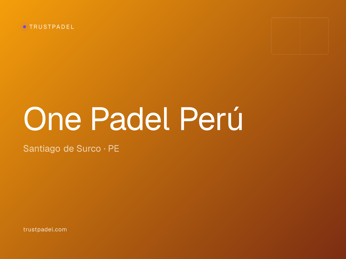 One Padel Perú padel club