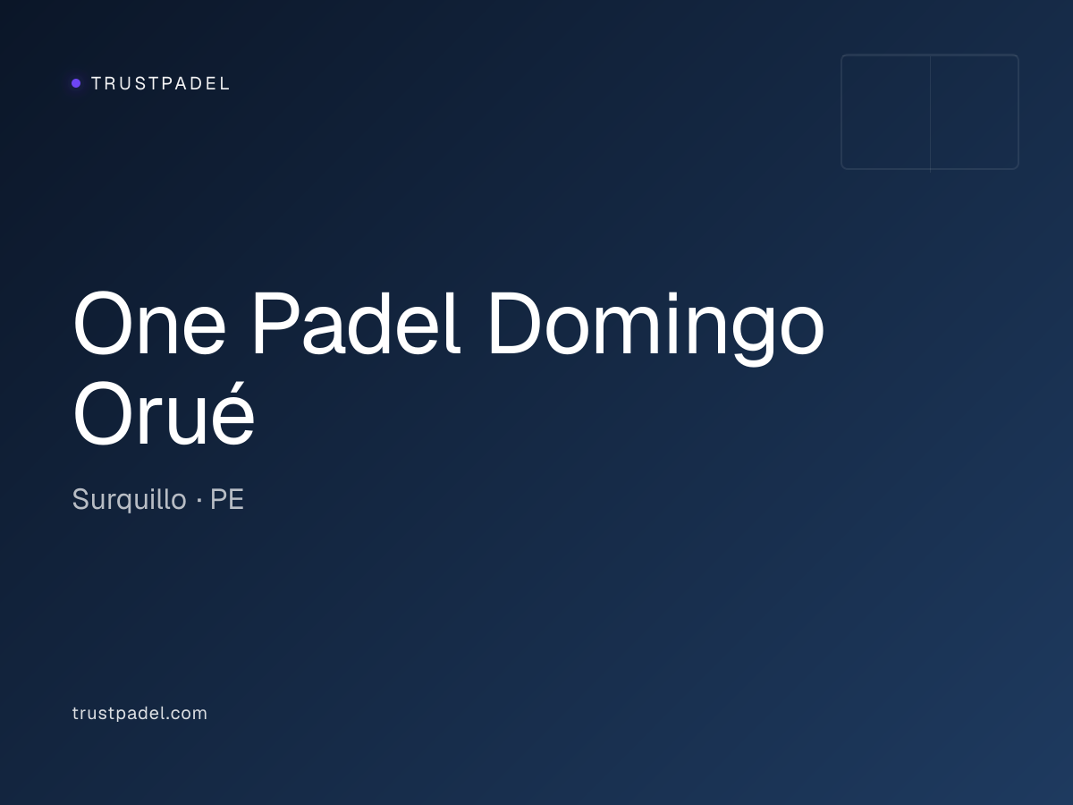 One Padel Domingo Orué padel club