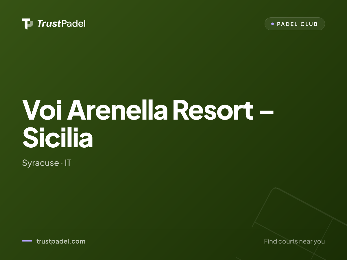 Voi Arenella Resort – Sicilia padel club