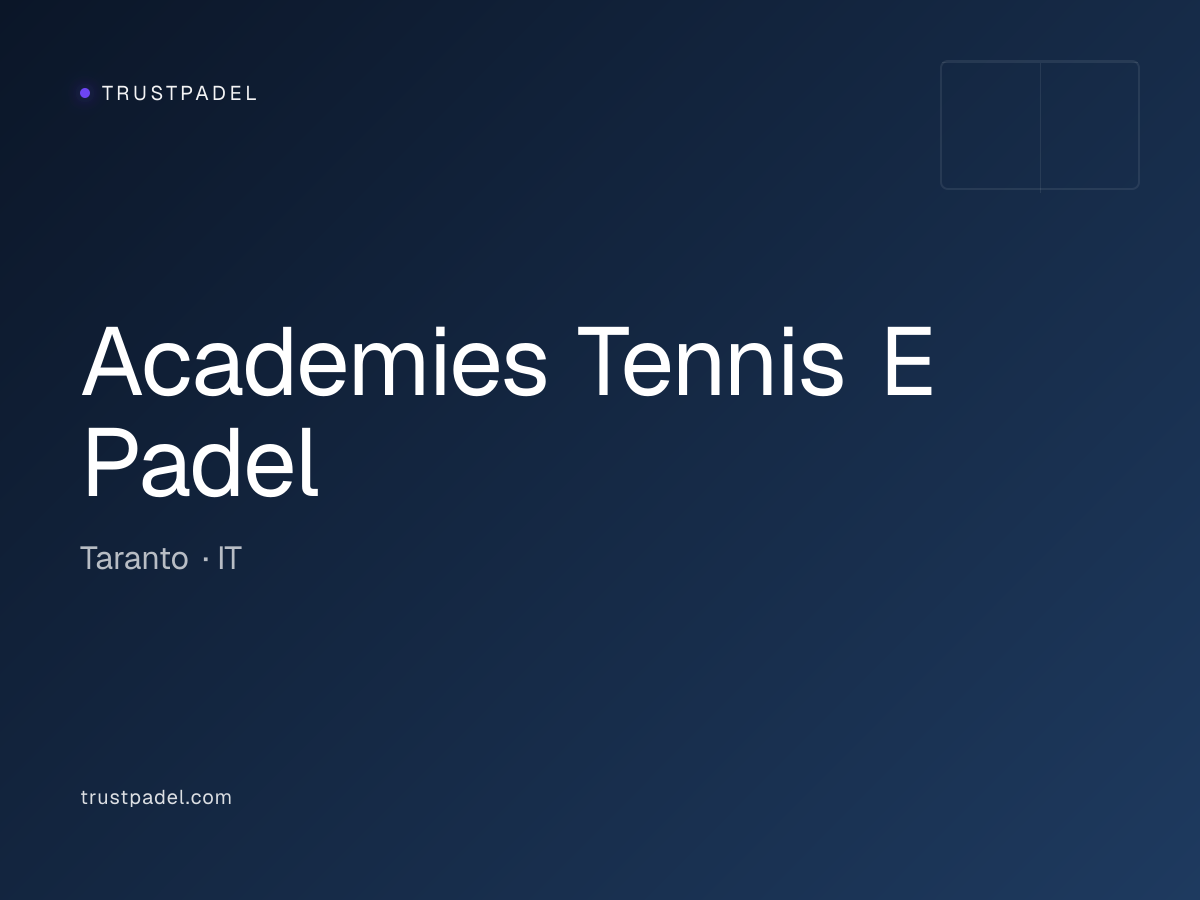 Academies Tennis E Padel padel club