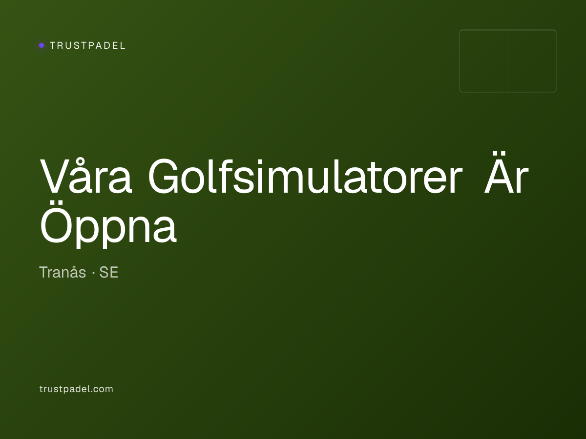 Våra Golfsimulatorer Är Öppna padel club