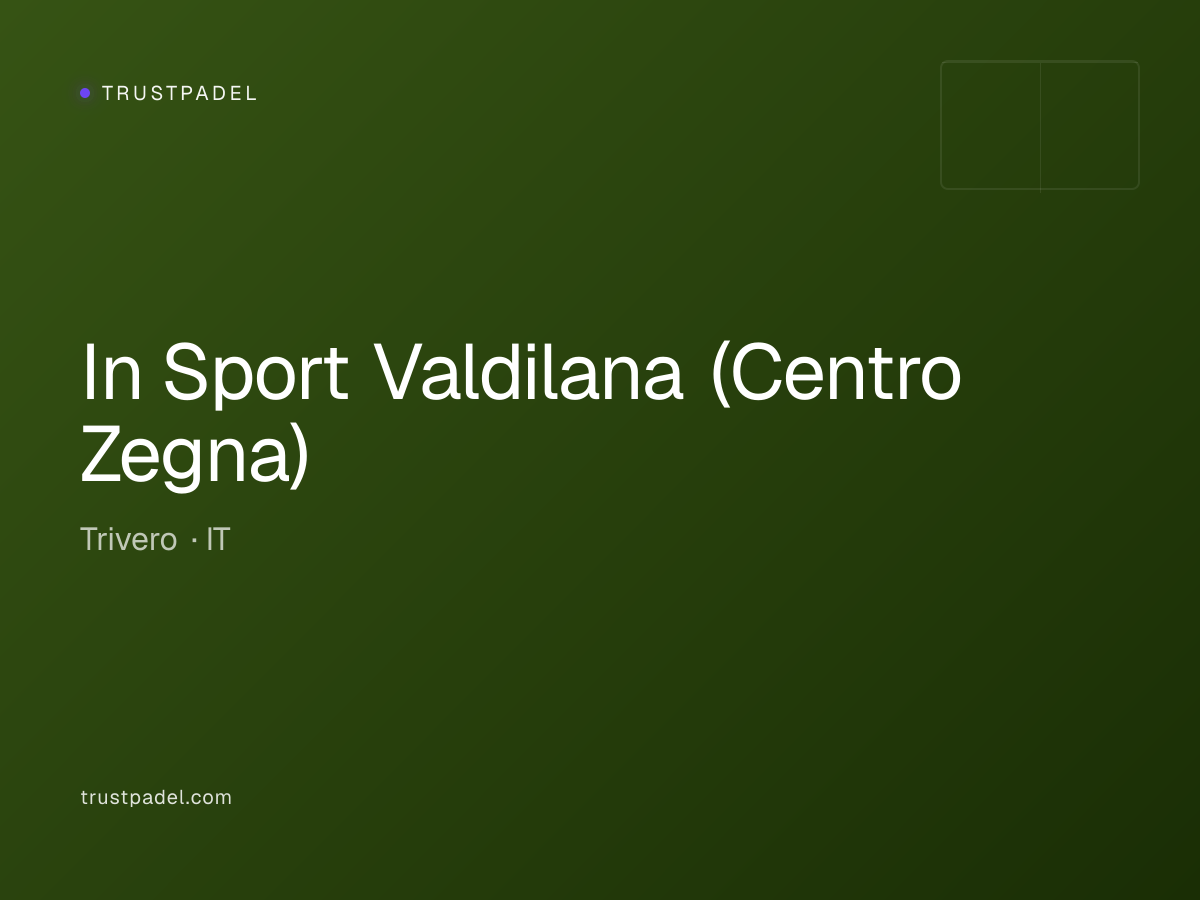 In Sport Valdilana (Centro Zegna) padel club